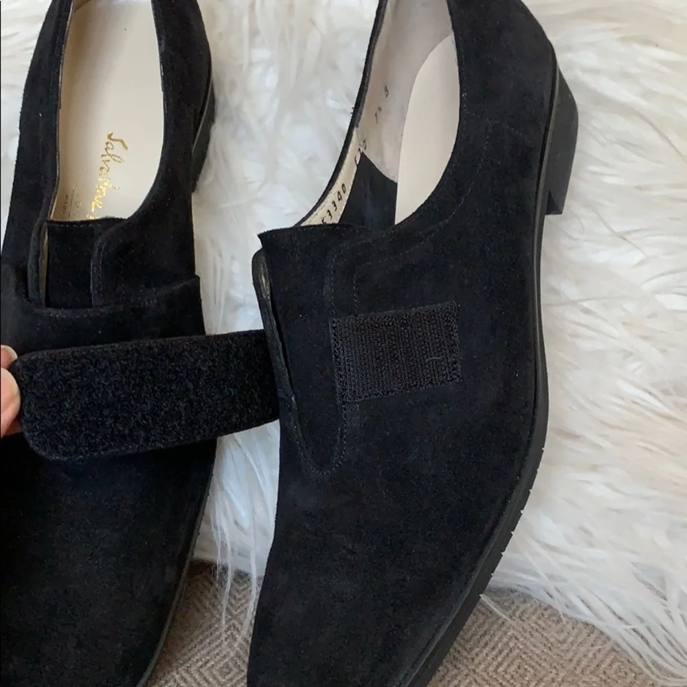 Salvatore Ferragamo‎ Suede Velcro Strap Flats